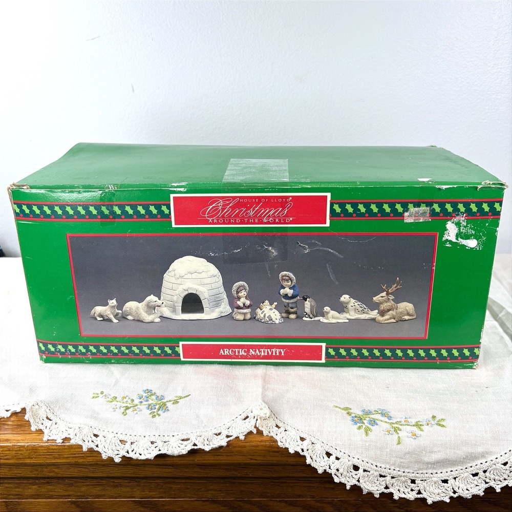 House of Lloyd Christmas Around the World Arctic Nativity 10‎ Piece Set 1994